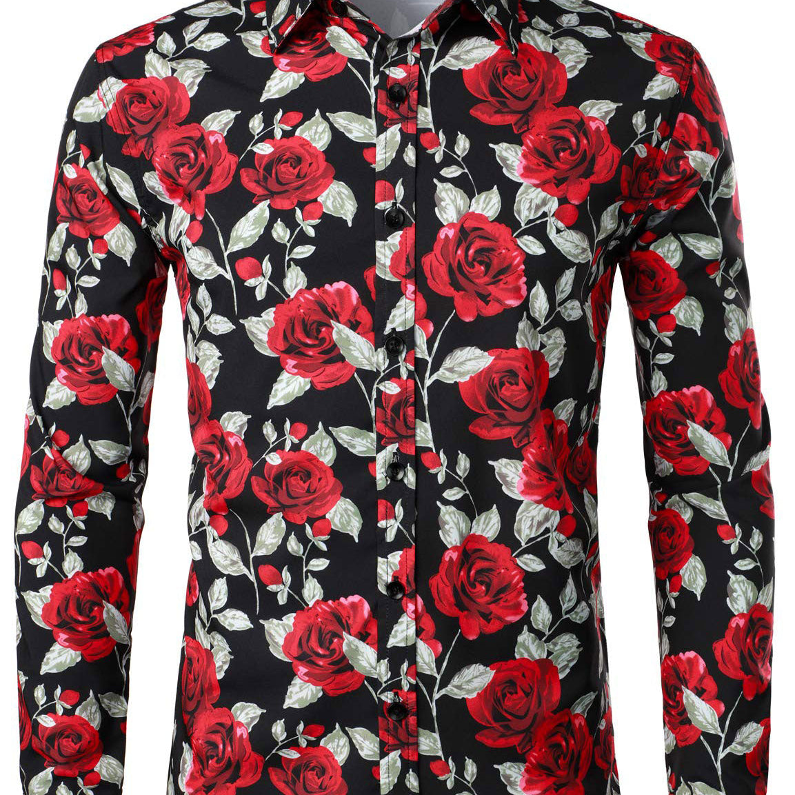 Chemise boutonnée à manches longues pour homme, décontractée, vintage, noire, rose