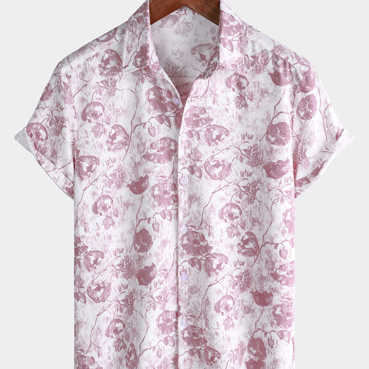 Chemise hawaïenne à manches courtes et imprimé floral pour homme
