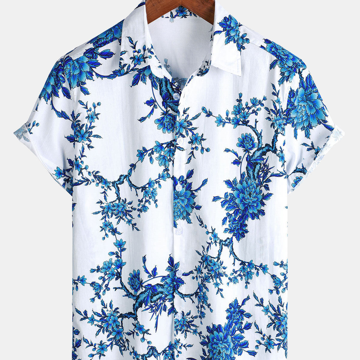 Short Cocoon Shirt in Medium Blue main image 1