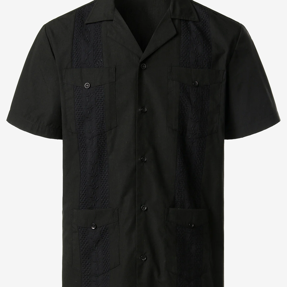 Chemisette à tissage jacquard en coton de couleur unie