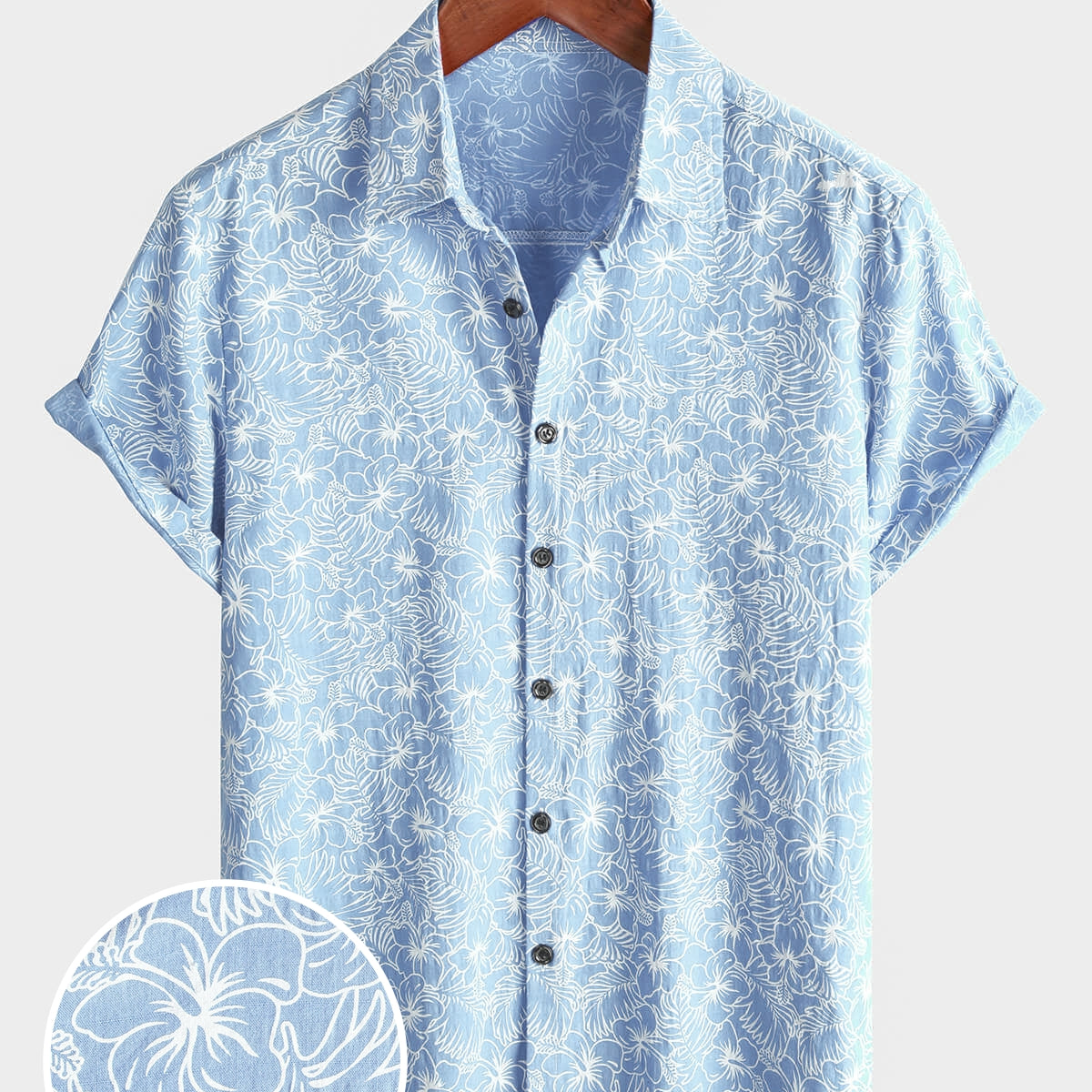 Chemise Huk Kona Homme Manches Courtes Imprimé Bleu Océan - Taille M - Neuve