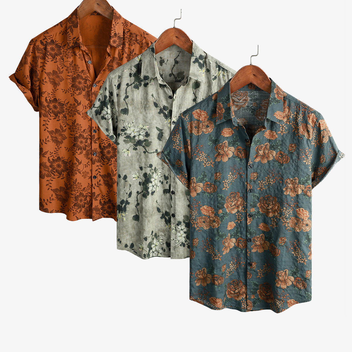 Chemise à manches courtes pour homme Motif drapeau espagnol, noir, Taille S
