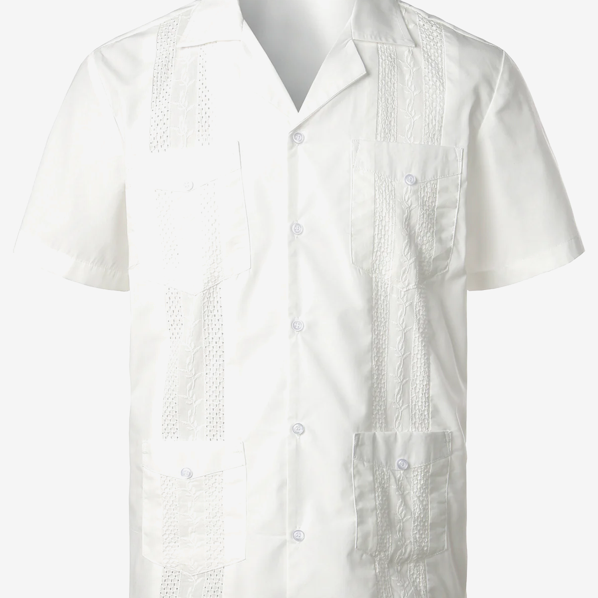 Chemisette à tissage jacquard en coton de couleur unie