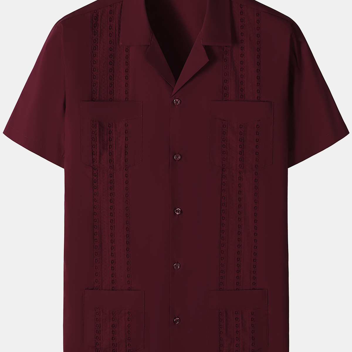 Chemise de plage décontractée à manches courtes cubaine Guayabera pour hommes