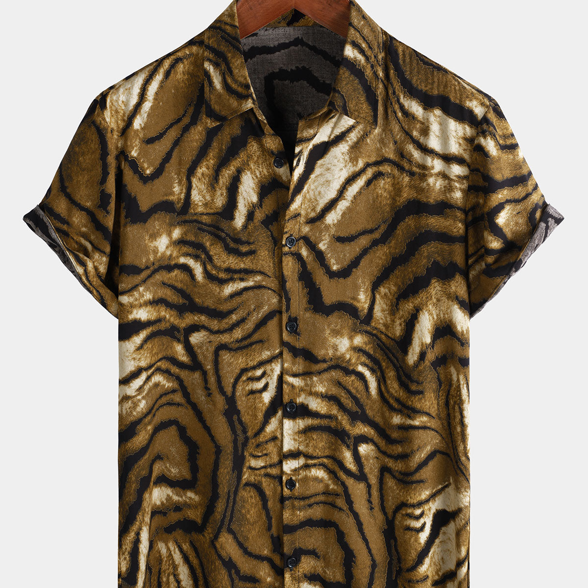 Chemise hawaïenne respirante à manches courtes pour homme, motif animal rétro, idéale pour les fêtes