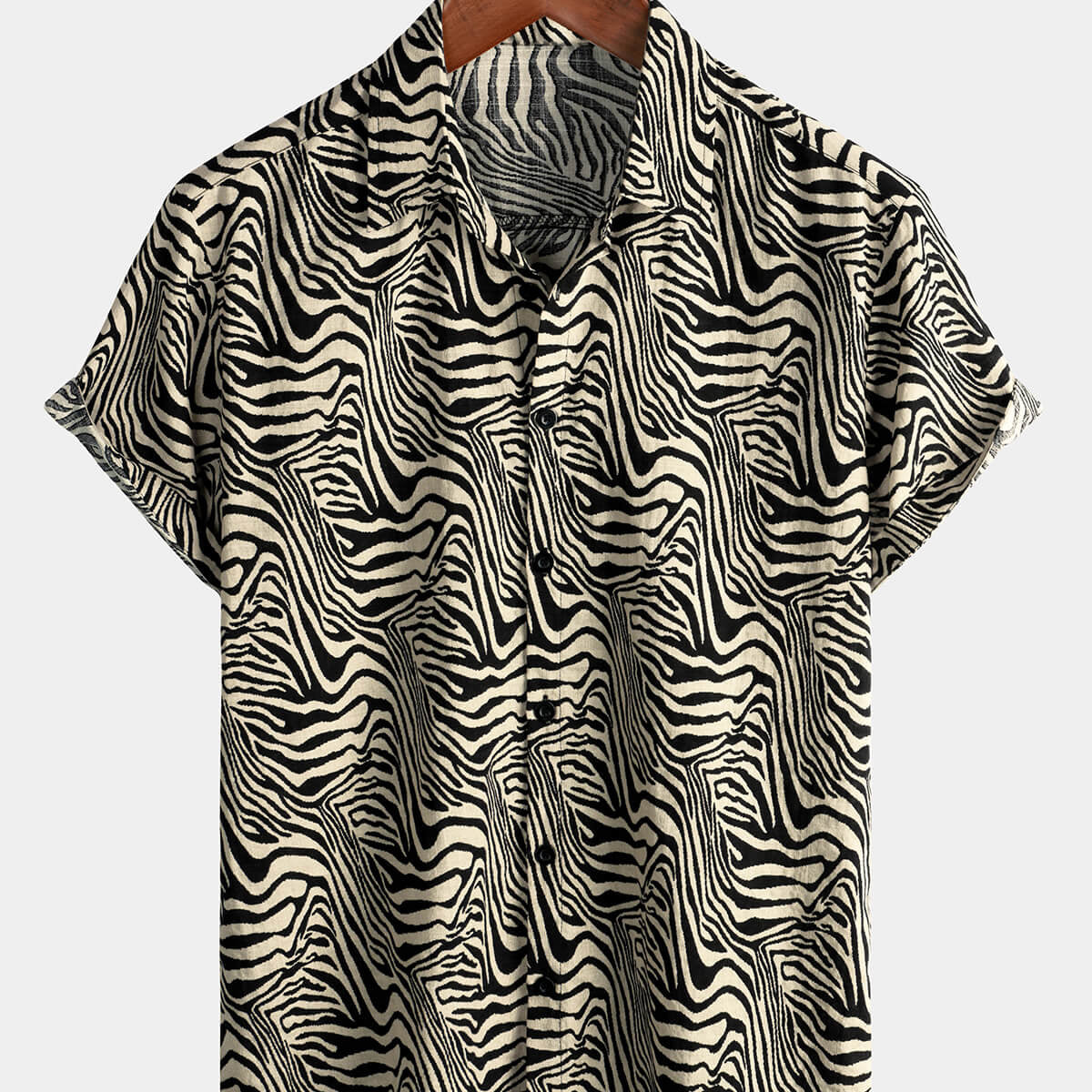 Chemise boutonnée à manches courtes pour homme, motif Chemise boutonnée à manches courtes pour homme, motif