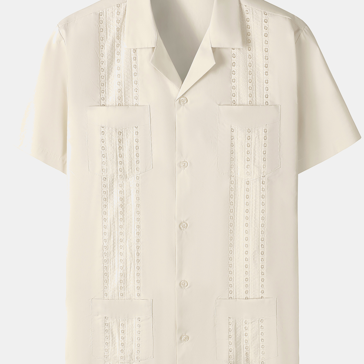 Chemise de plage décontractée à manches courtes cubaine Guayabera pour hommes