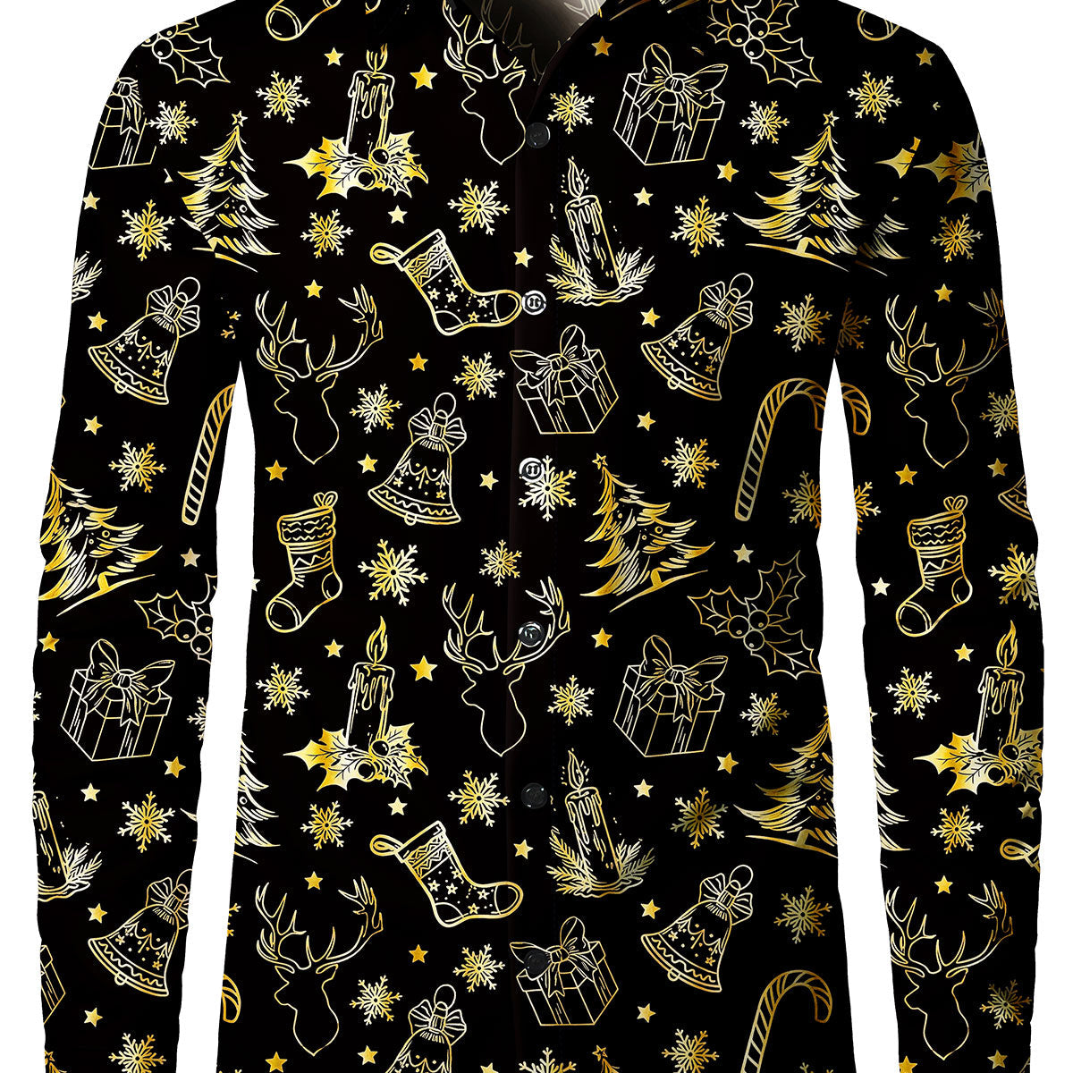 Arvilhill Chemise de Noël à manches longues pour homme avec boutons (S-XXL Arvilhill Chemise de Noël à manches longues pour homme avec boutons (S-XXL