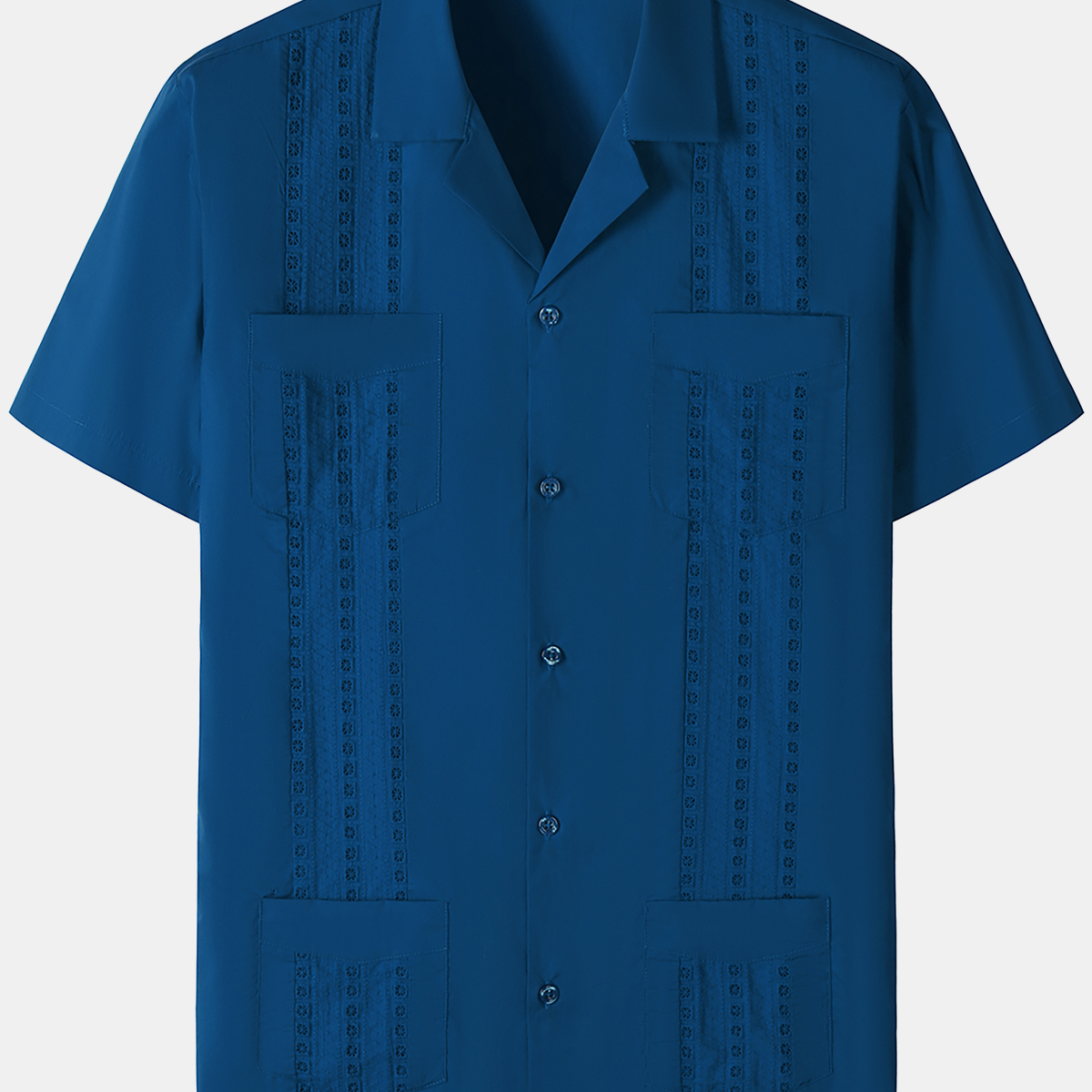 Chemise de plage décontractée à manches courtes cubaine Guayabera pour hommes