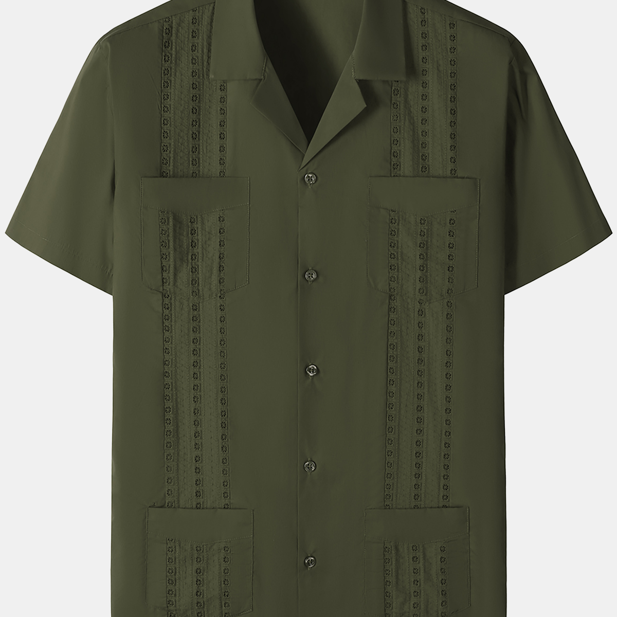 Chemise de plage décontractée à manches courtes cubaine Guayabera pour hommes