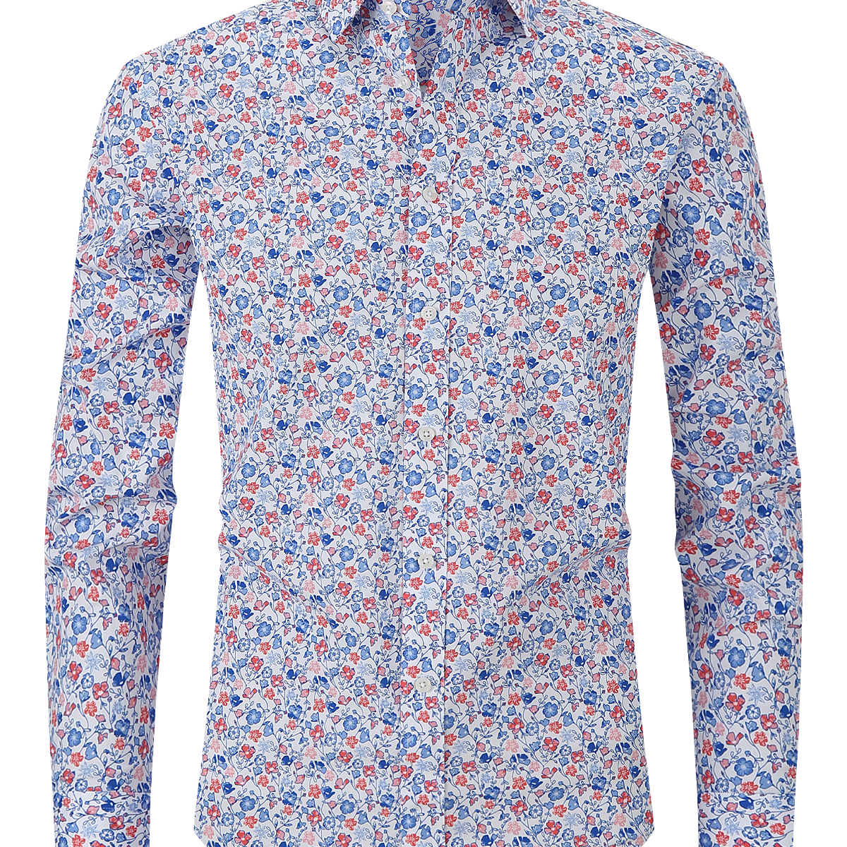 Chemise décontractée à manches longues à imprimé floral pour hommes