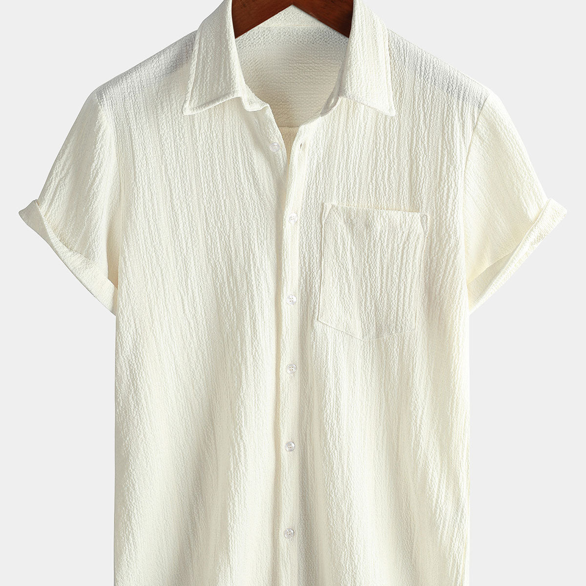 Chemise d'été décontractée à manches courtes pour homme avec poche