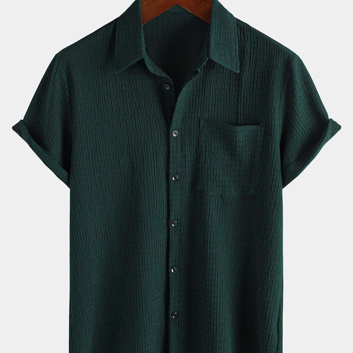 Chemise d'été décontractée à manches courtes pour homme avec poche