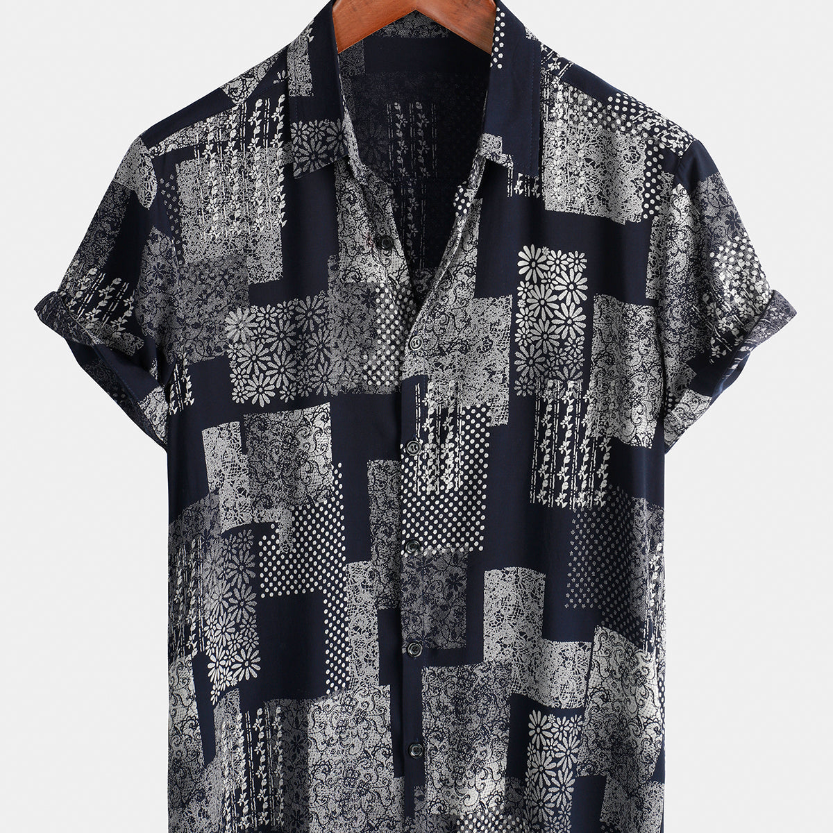 Chemise à manches courtes pour homme, imprimé drapeau du