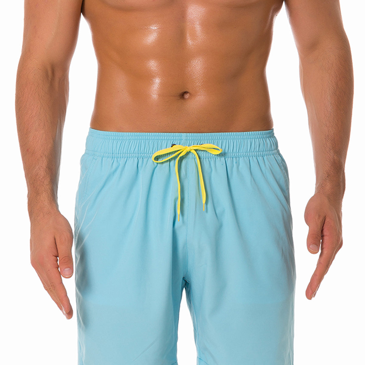 Shorts de plage décontractés d'été de couleur unie pour hommes