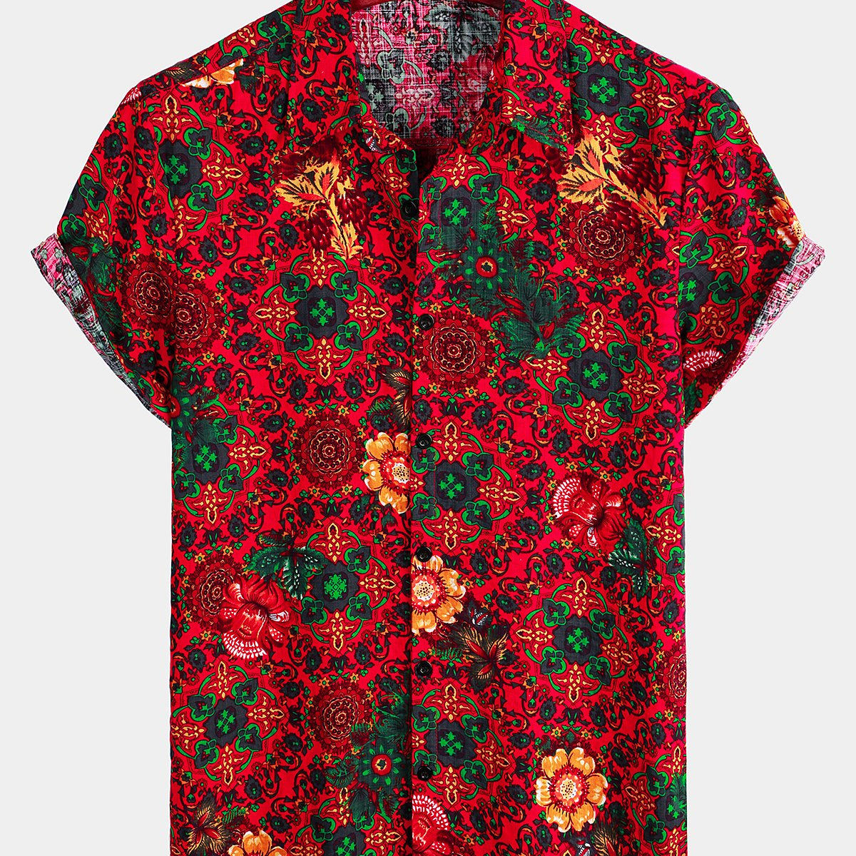 Chemise Homme Tropicale Florale Coton Hawaï