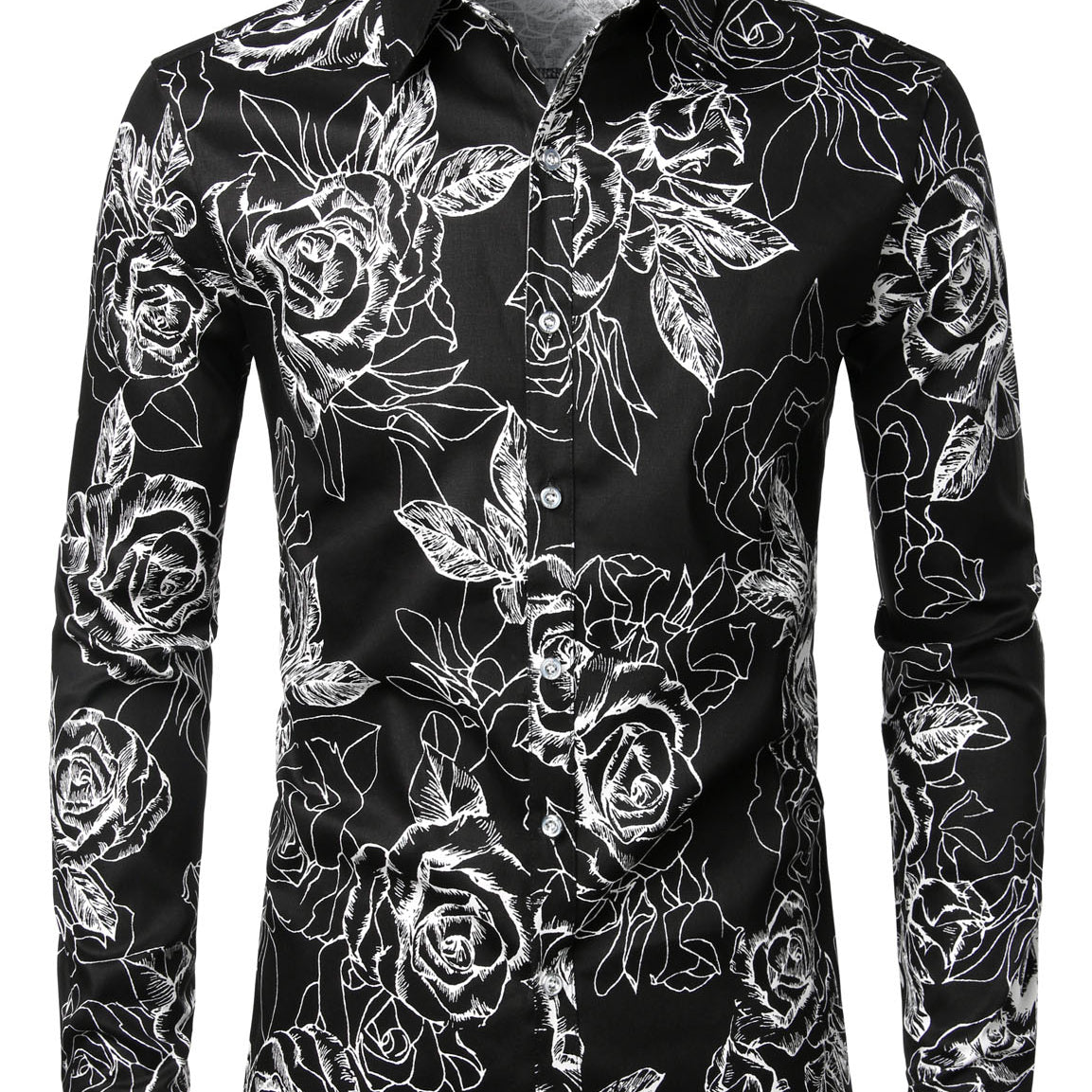 Chemise en coton imprimé de  motifs floraux homme