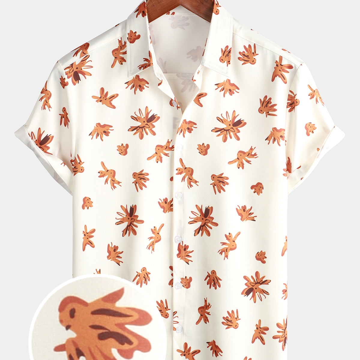 Chemise de plage hawaïenne à manches courtes à imprimé floral pour hommes