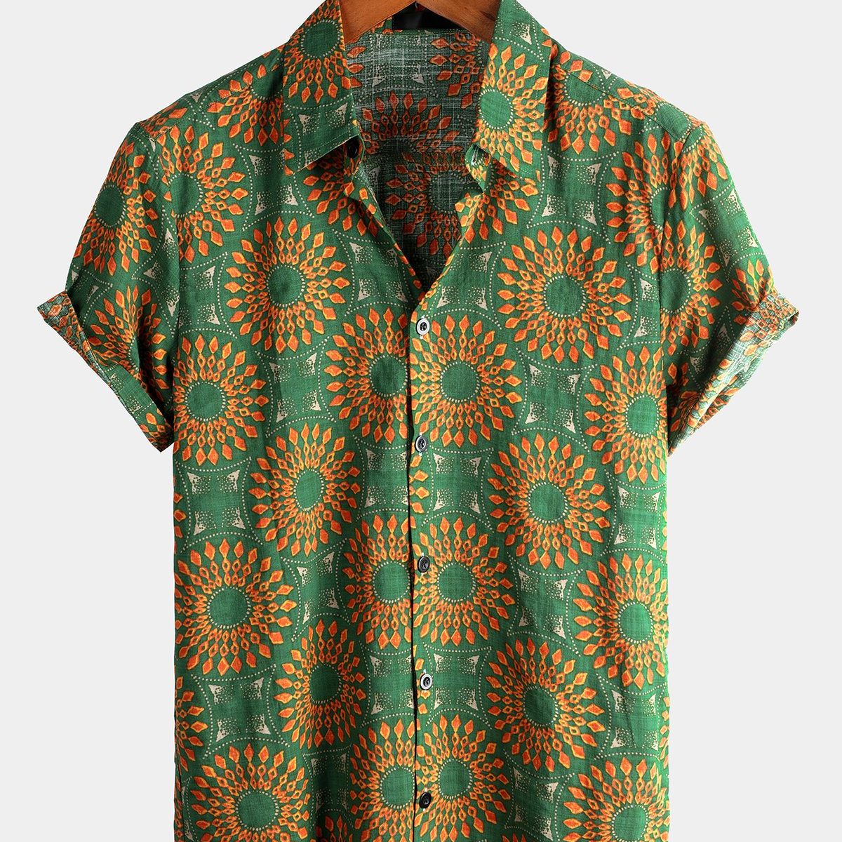 Chemise à manches courtes rétro boutonnée d'été disco vintage des années 70 pour hommes