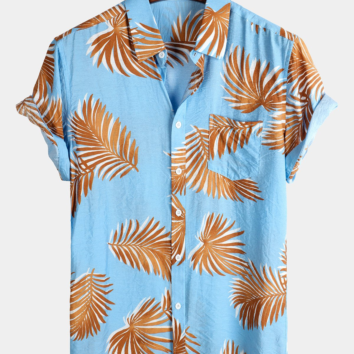 chemise d'homme en pur coton à imprimé style de vacances hawaïennes