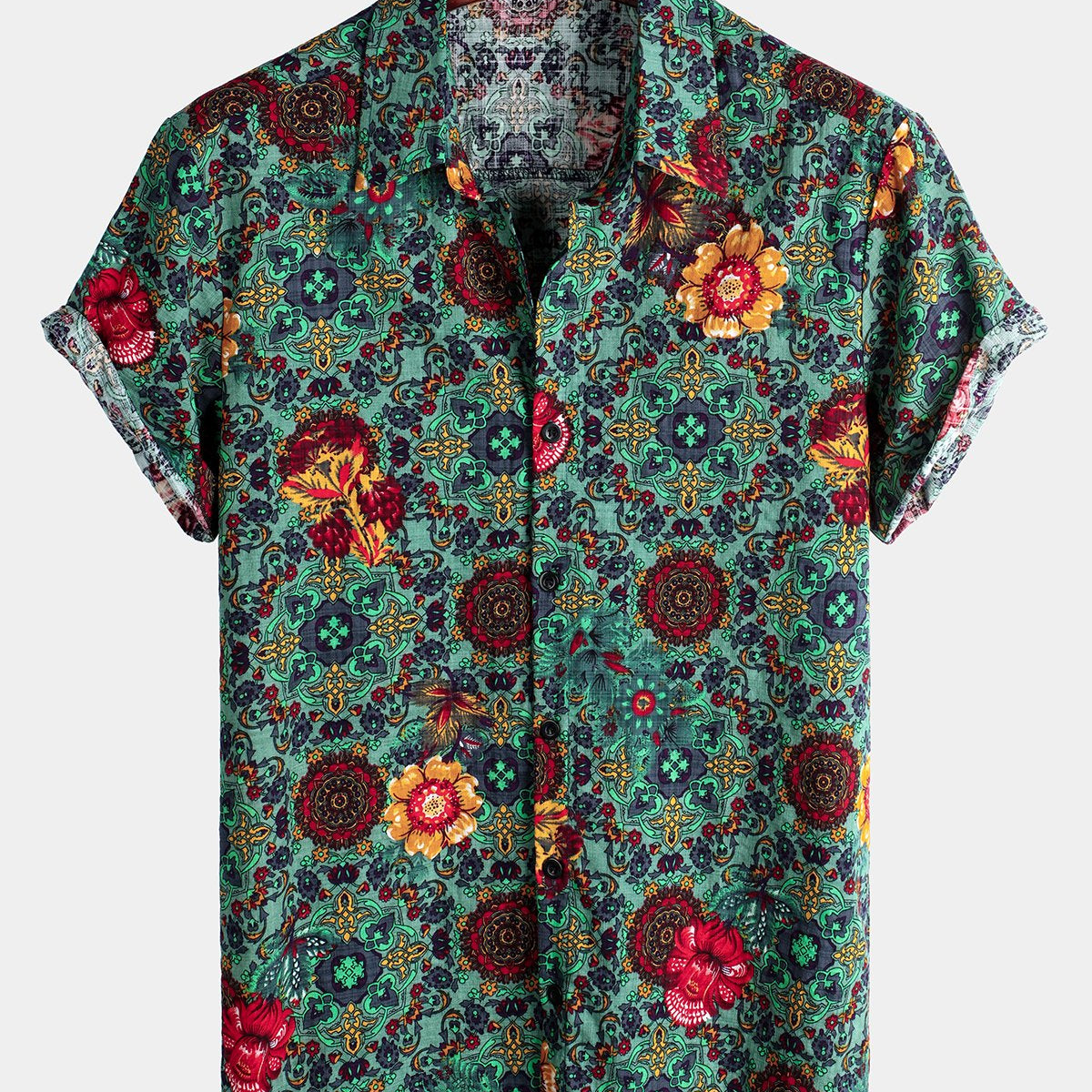 Chemise Homme Tropicale Florale Coton Hawaï