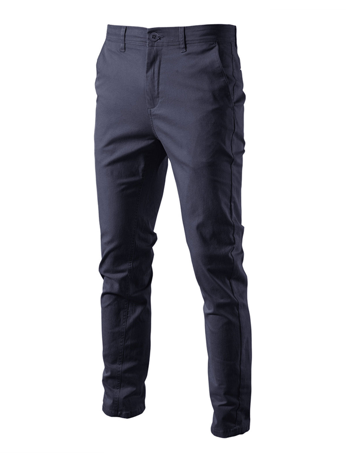 Pantalon décontracté en coton respirant pour homme avec poches et couleur unie