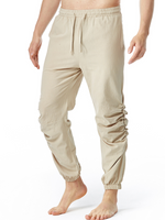 Pantalon en coton respirant décontracté de couleur unie pour hommes