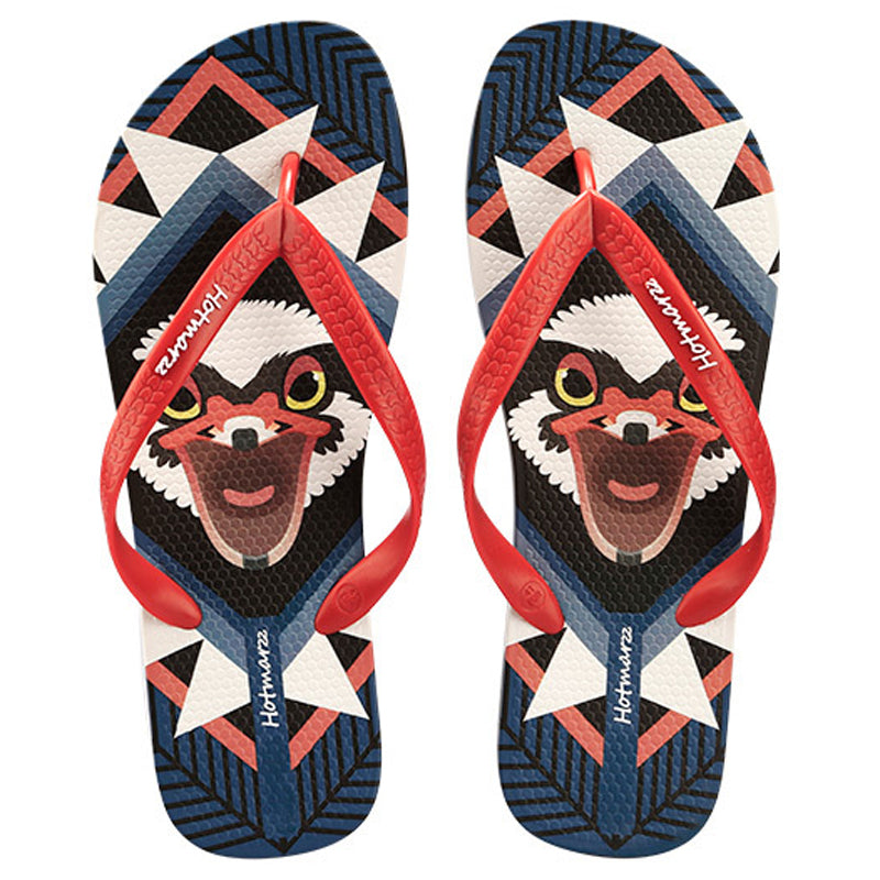 Tongs Homme Funny Animal Autruche Print Summer Beach Rouge