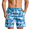Feuilles tropicales et shorts de plage à séchage rapide rayés pour hommes