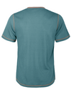 T-shirt à manches courtes vintage à col Henley de couleur unie respirant pour hommes