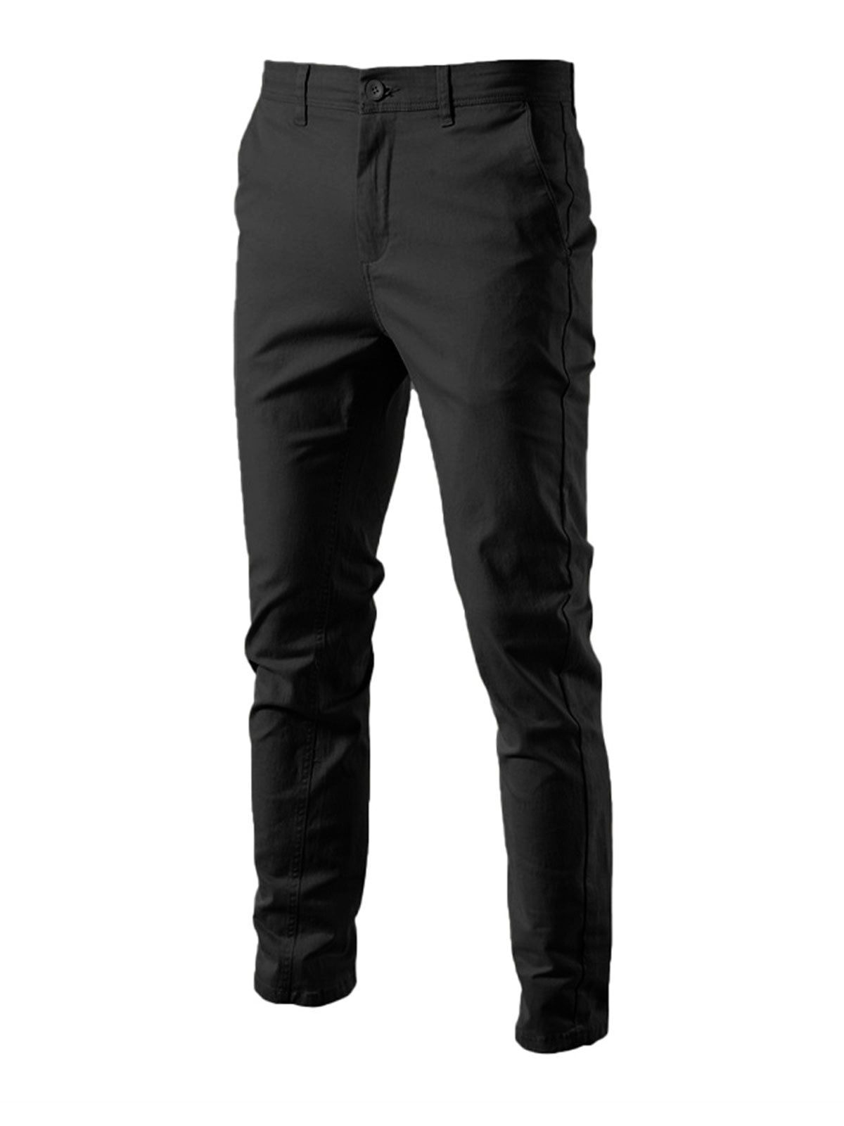 Pantalon décontracté en coton respirant pour homme avec poches et couleur unie