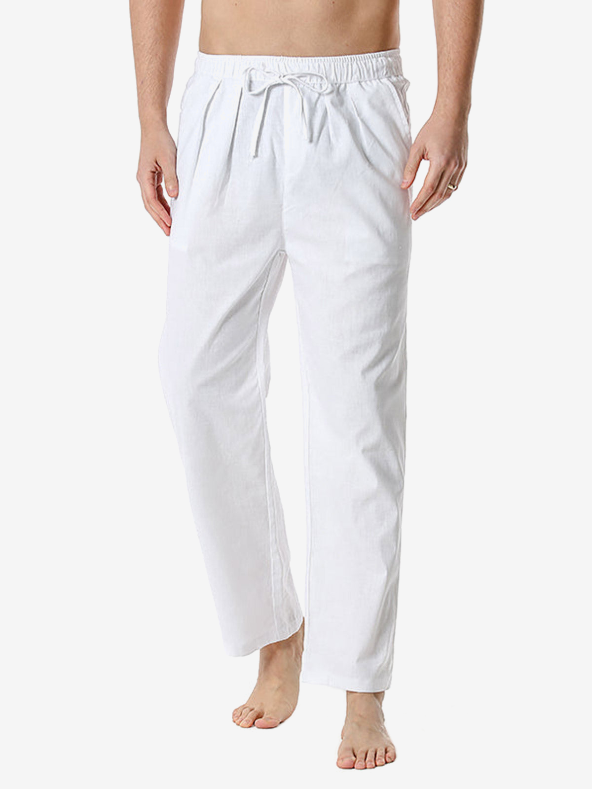 Pantalon décontracté ample et léger à taille élastique pour hommes