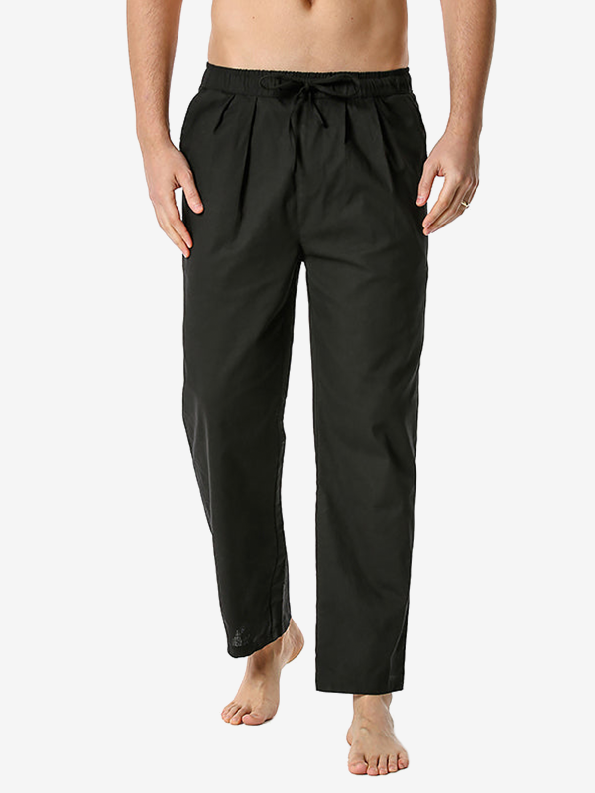 Pantalon décontracté ample et léger à taille élastique pour hommes