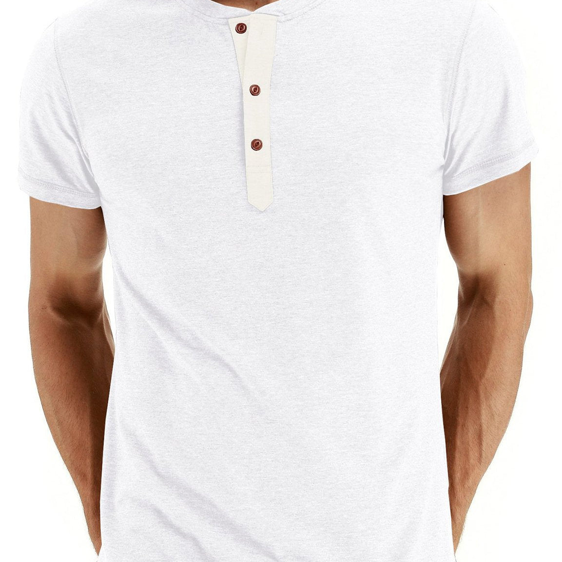 T-shirt décontracté à manches courtes de couleur unie pour hommes