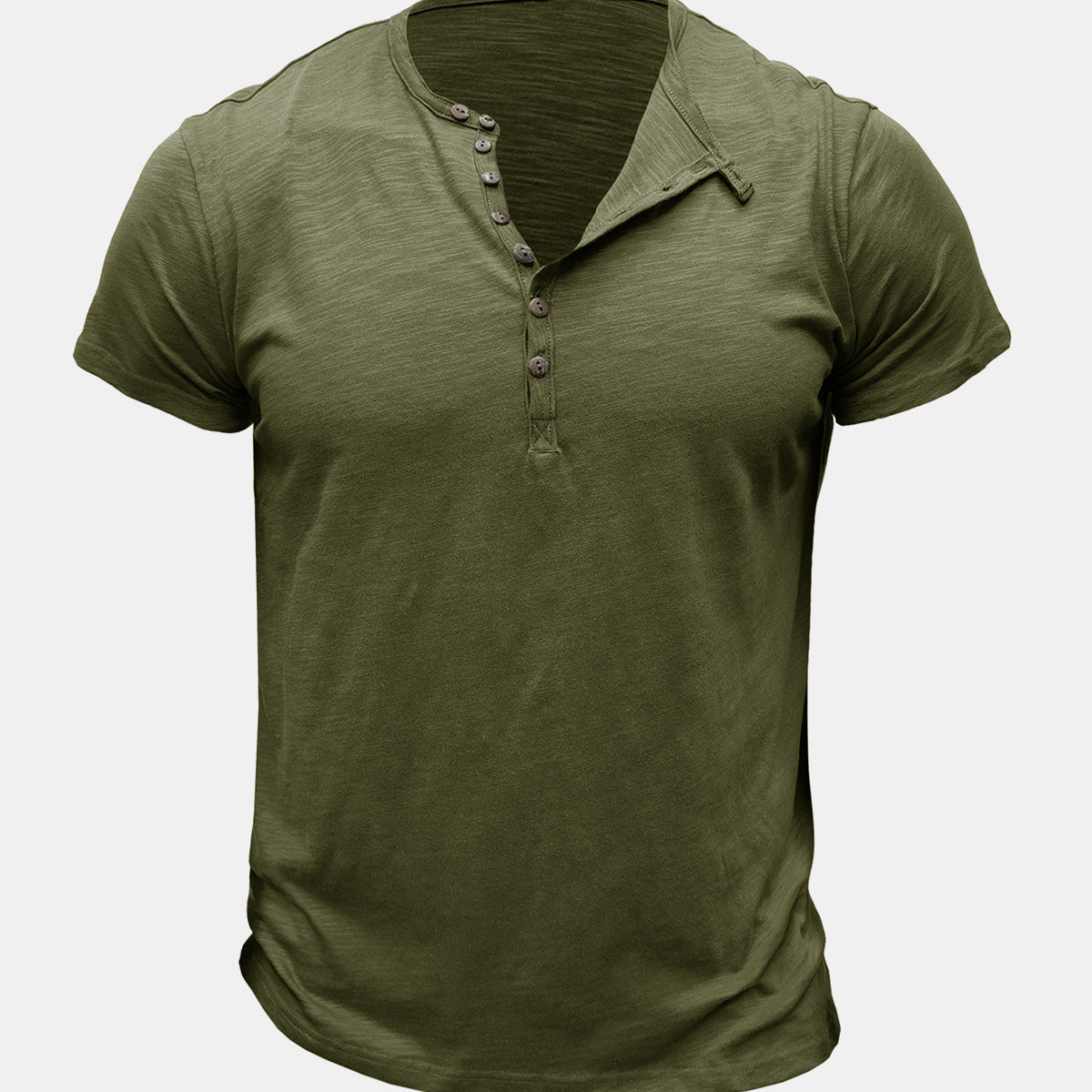 T-shirt d'été décontracté à manches courtes en coton respirant de couleur unie pour hommes