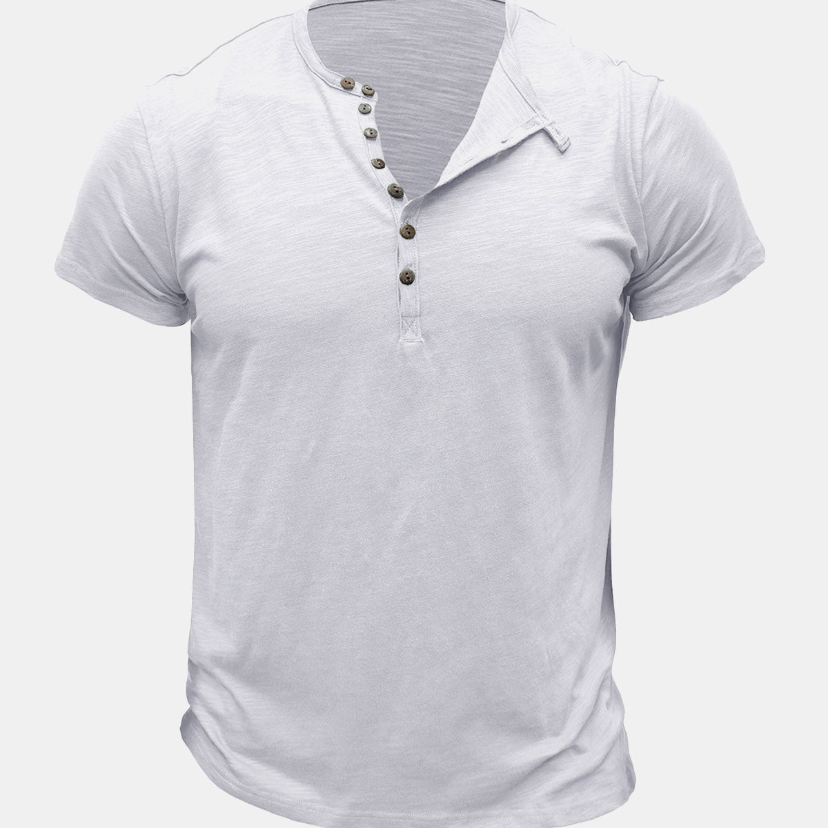 T-shirt d'été décontracté à manches courtes en coton respirant de couleur unie pour hommes