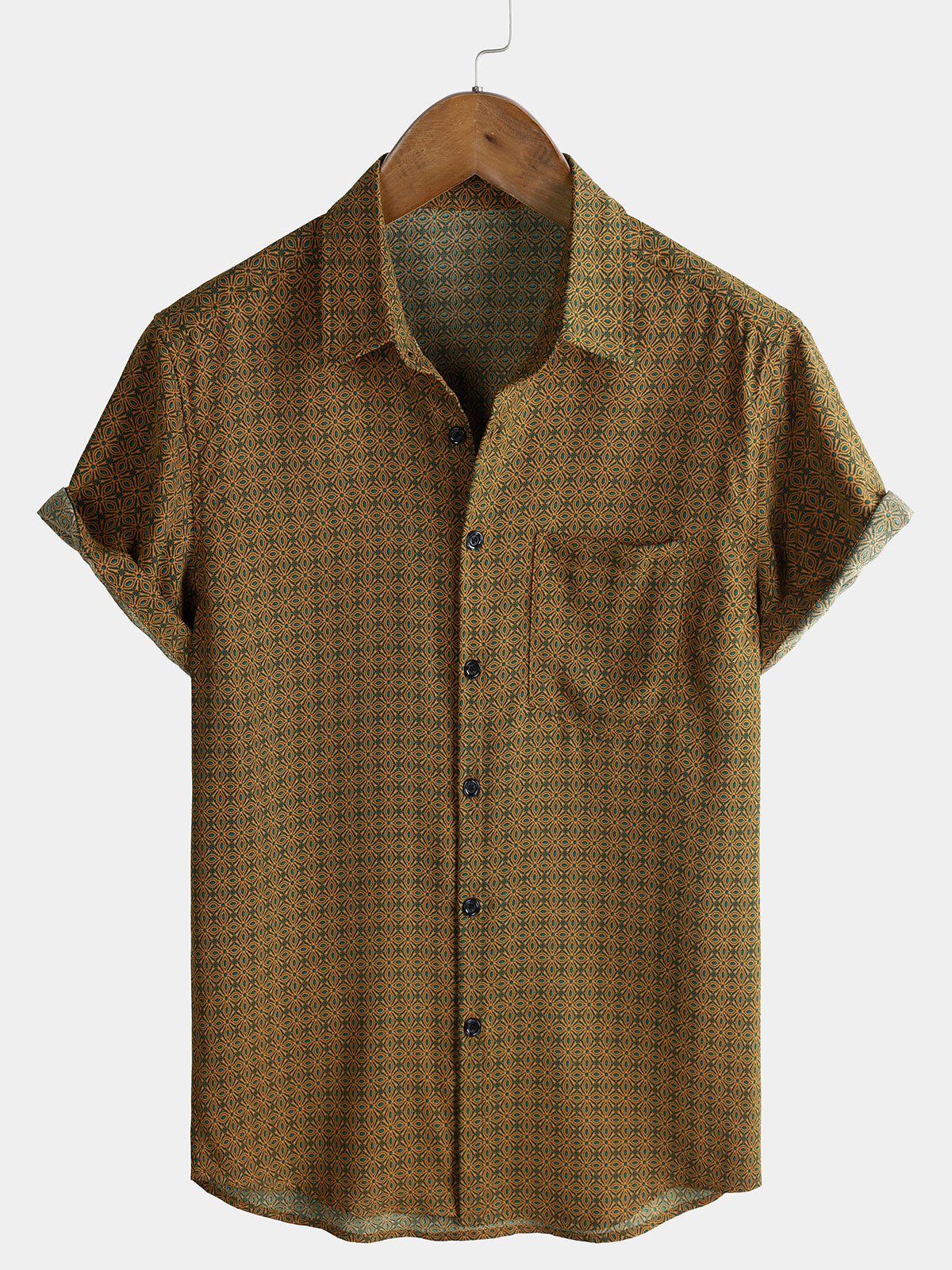 Chemise Homme Motif Géométrique Rétro