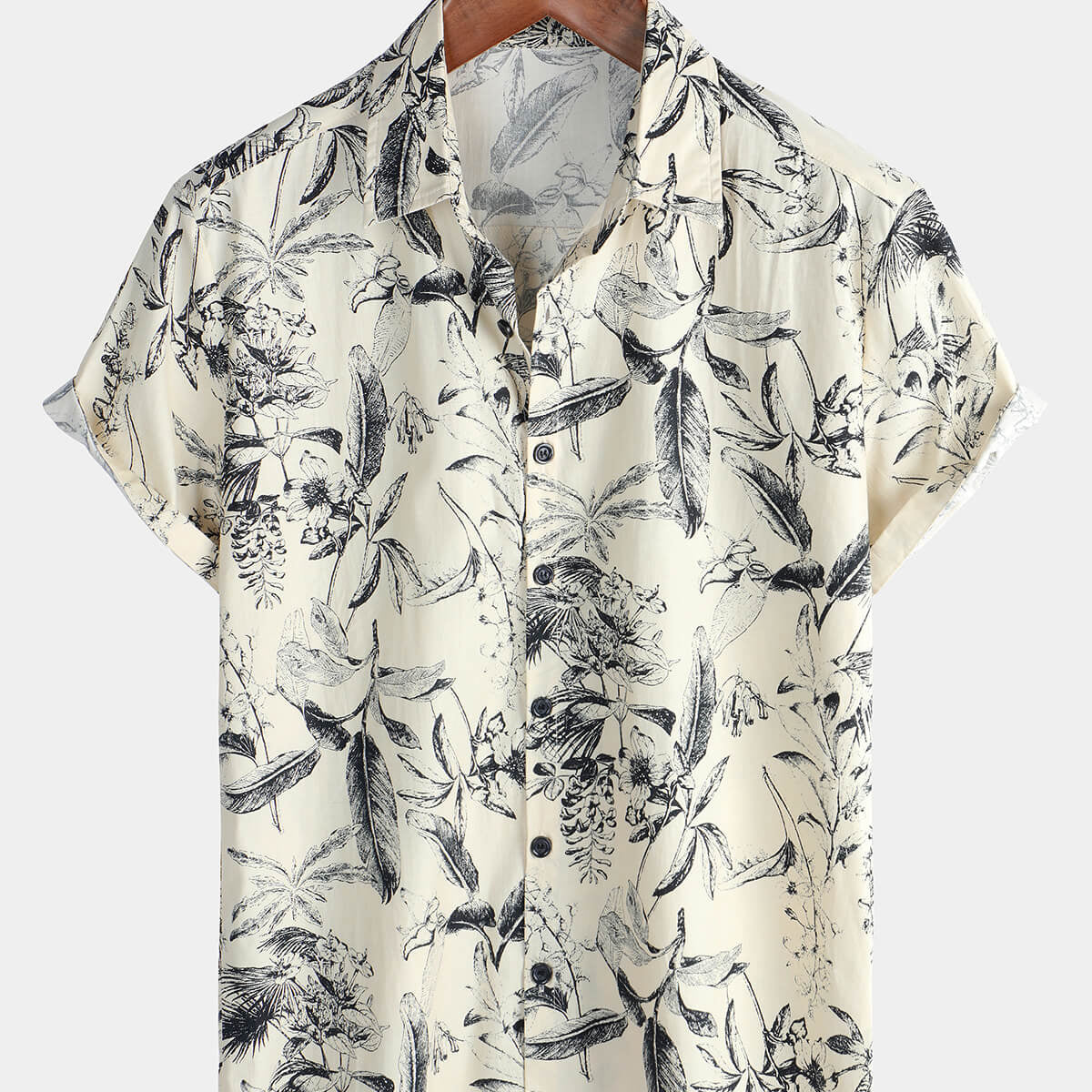 Chemise à manches courtes boutonnée à fleurs hawaïennes vintage pour hommes