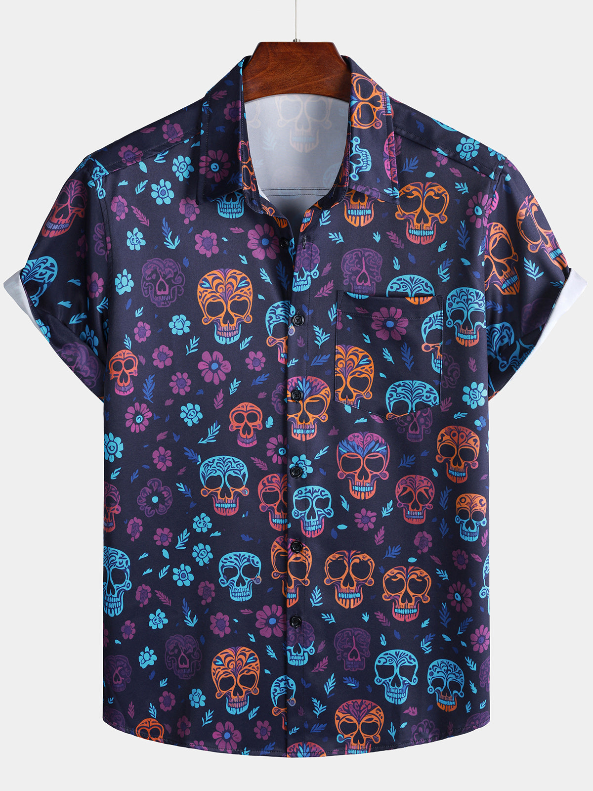 Chemise Hawaii Homme Tête De Mort Punk Rock Rigolote
