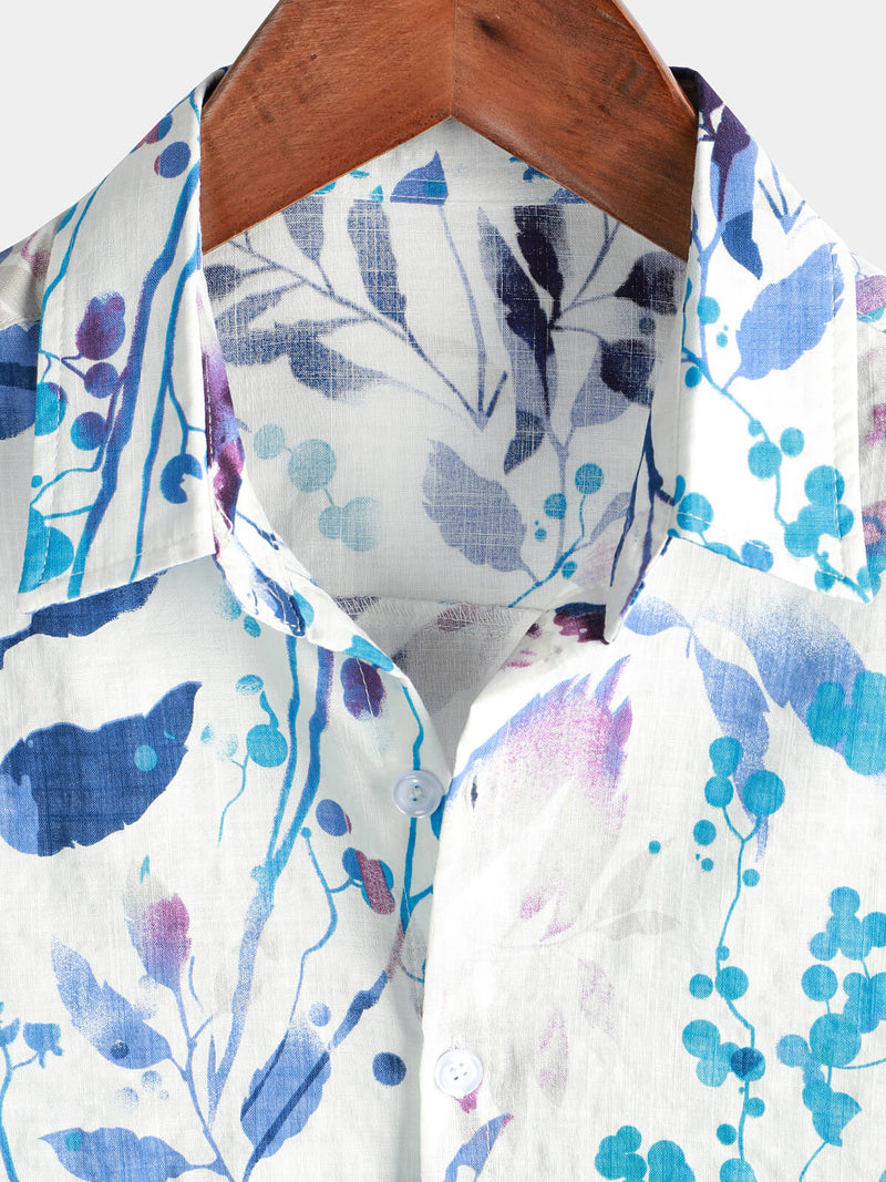 Chemise hawaïenne à manches courtes Aloha en coton pour homme