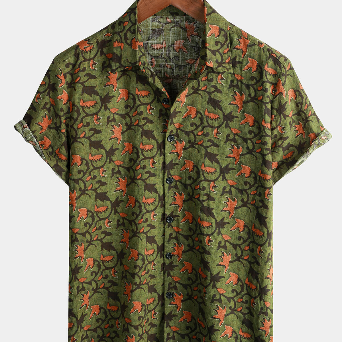 Chemise boutonnée à manches courtes de plage en coton vintage hawaïen à fleurs des années 70 pour hommes