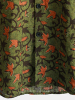 Chemise boutonnée à manches courtes de plage en coton vintage hawaïen à fleurs des années 70 pour hommes