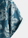 Chemise hawaïenne boutonnée à manches courtes en coton vintage pour homme