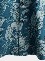 Chemise hawaïenne boutonnée à manches courtes en coton vintage pour homme