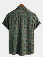 Chemise à manches courtes vintage boutonnée pour homme Motif cachemire rétro des années 70 pour homme