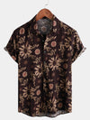 Chemise d'été à manches courtes à imprimé floral rétro Boho Holiday Beach pour hommes