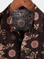 Chemise d'été à manches courtes à imprimé floral rétro Boho Holiday Beach pour hommes