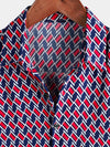 Chemise d'été boutonnée géométrique à manches courtes pour hommes