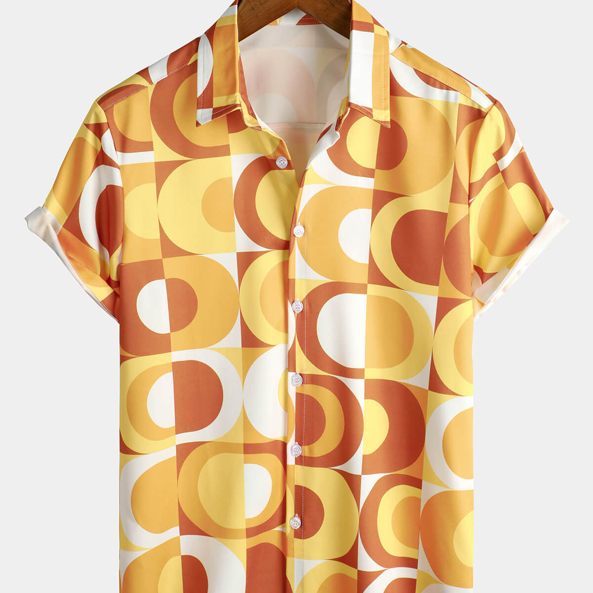 Chemise vintage des années 70 | Vert pistache avec motif tissé façon dentelle | PERVAL Luxe | Coupe ajustée | Moyenne - France