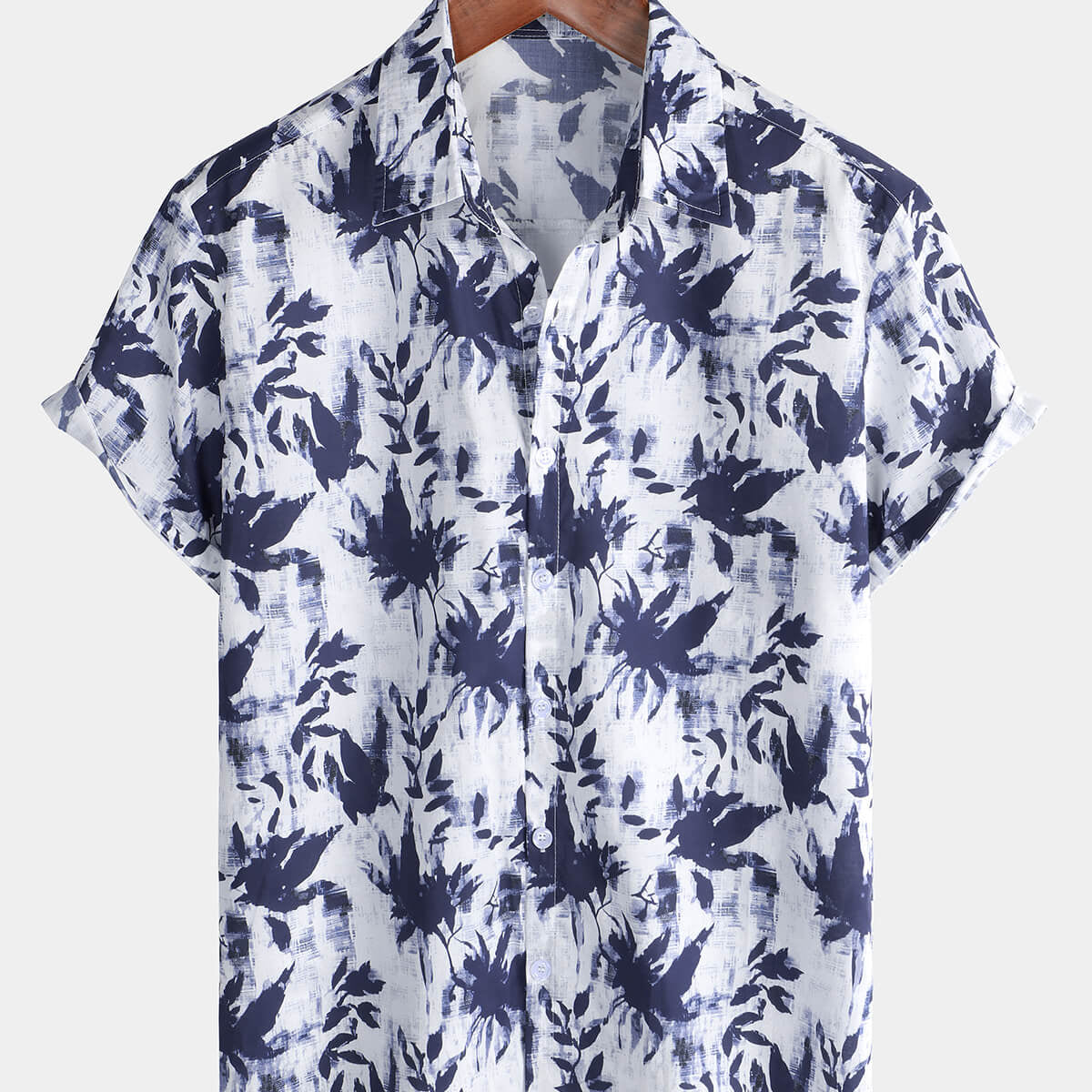 Chemise à manches courtes respirante à boutons floraux hawaïens en coton vintage pour hommes